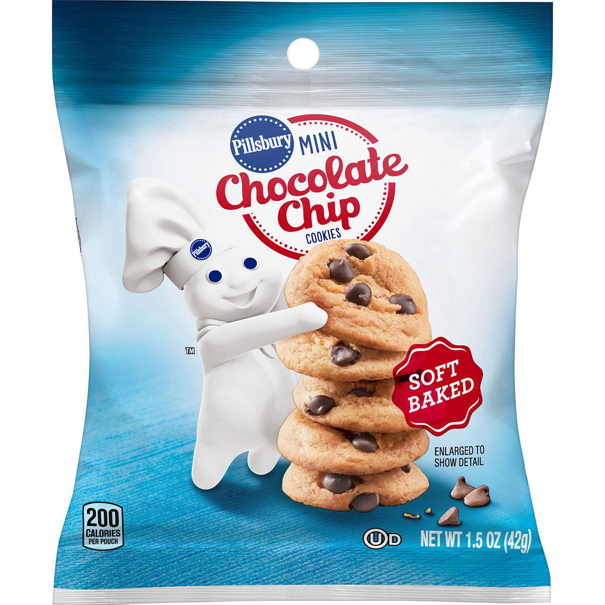 PILLSBURY Soft Baked Mini Chocolate Chip Cookies Single Pack 42G