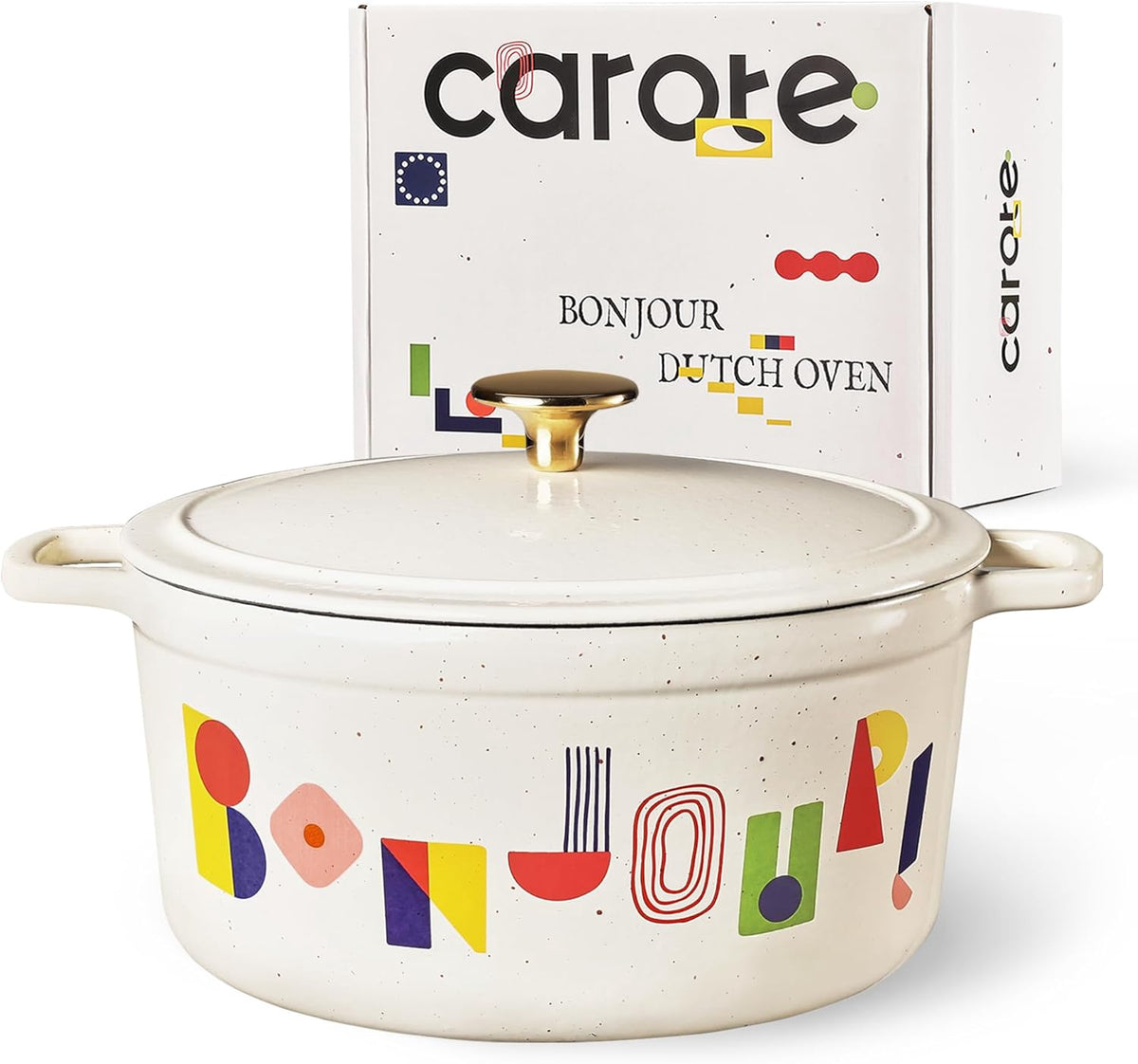 CAROTE Pot Dutch Oven 5QT Cast Iron Bonjour