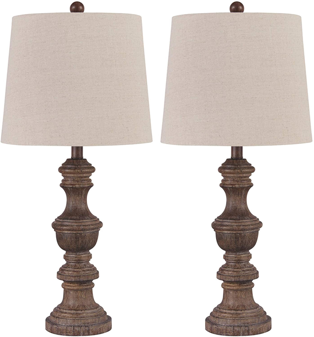 ASHLEY Table Lamp Ahley Signature Design Magaly Cottage Set of 2 Brown 27.65" L276024