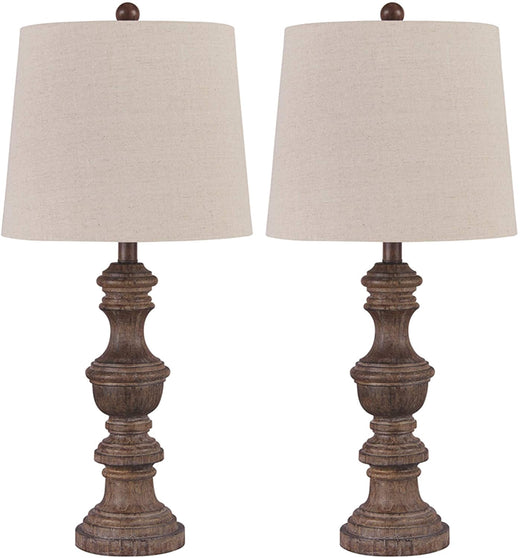 ASHLEY Table Lamp Ahley Signature Design Magaly Cottage Set of 2 Brown 27.65" L276024