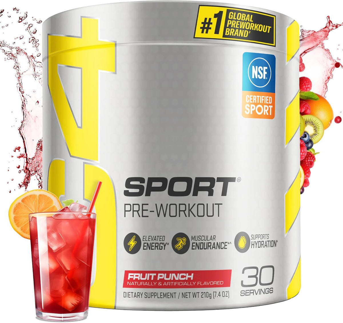 CELLUCOR Supplement C4 Sport PRE-WORKOUT Powder Blue Raspberry / Fruit Punch Sport 30 Servings