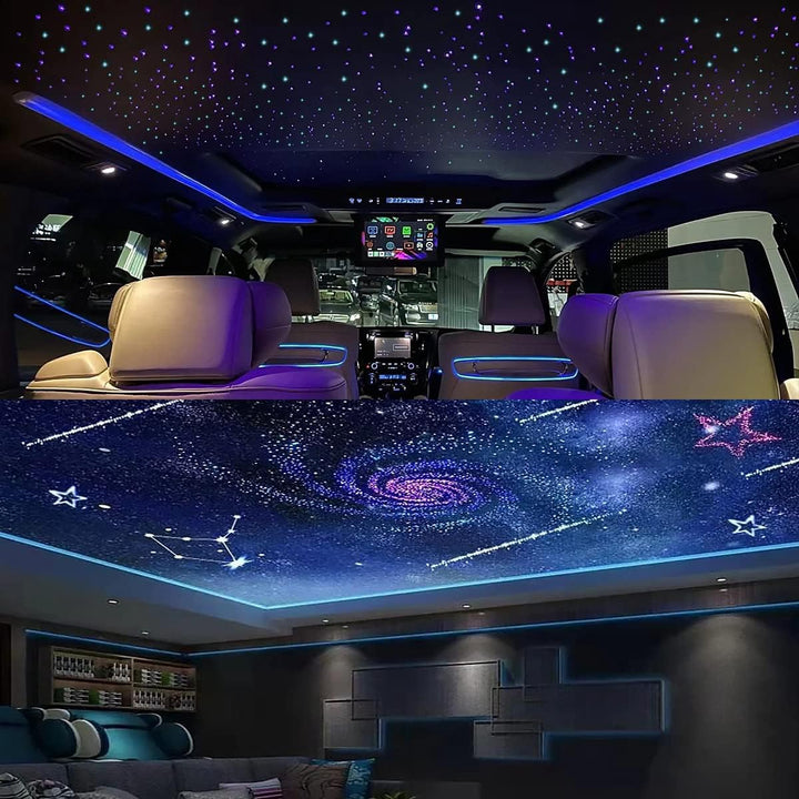 Car LED Fiber Optic Light Kit 750PCS of 9.8FT Mixed Strands 20W Akepo