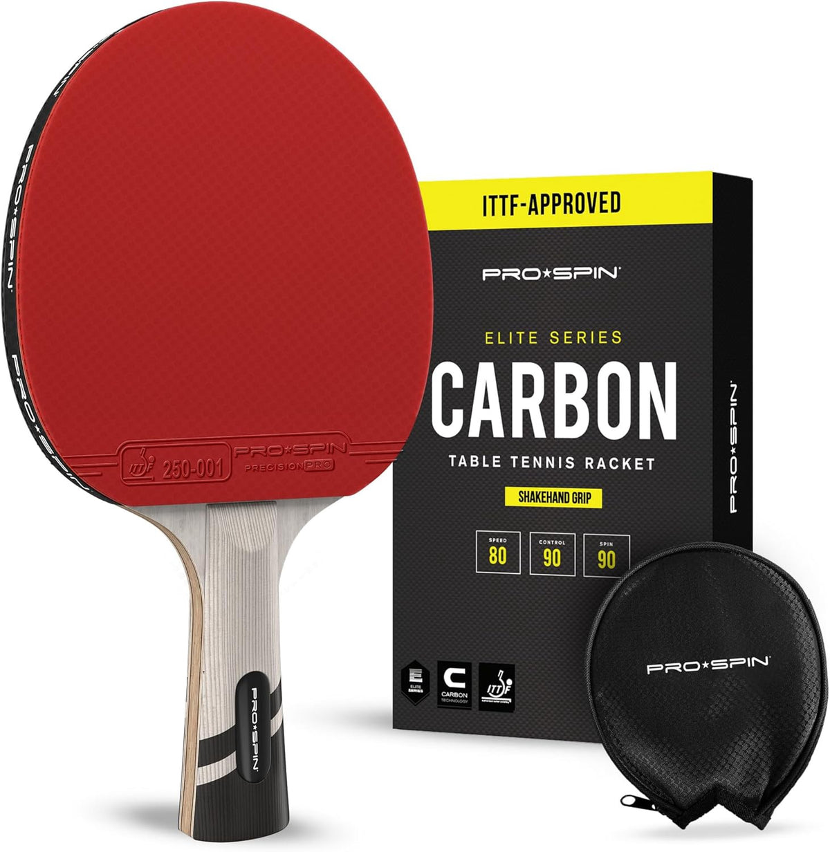 Table Tennis Rackets Pro Spin Single Red and Black