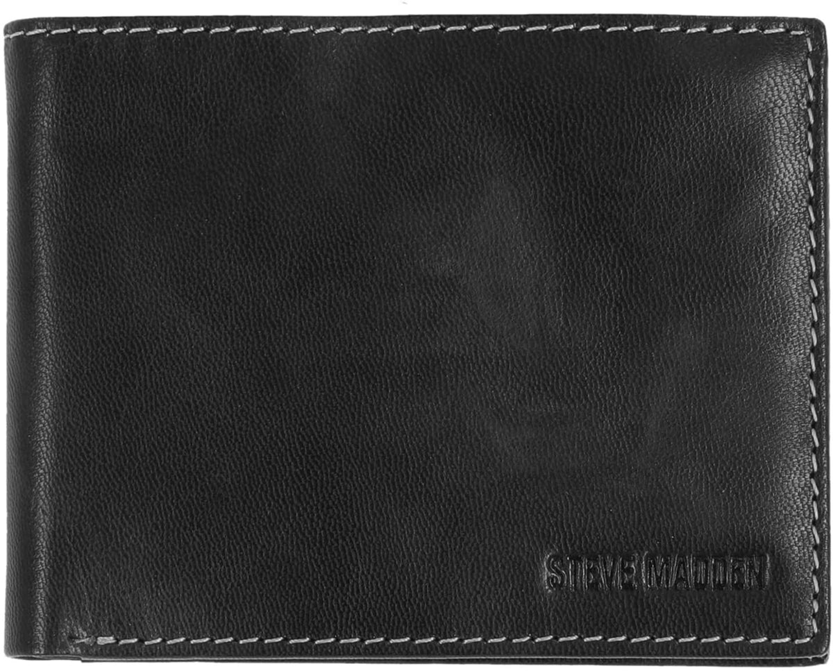 STEVE MADDEN Wallet Men Black / Brown Leather