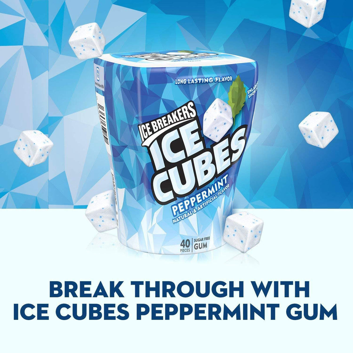 HERSHEY'S Ice Breakers Ice Cube Peppermint Sugar Free Gum 40-PIECES