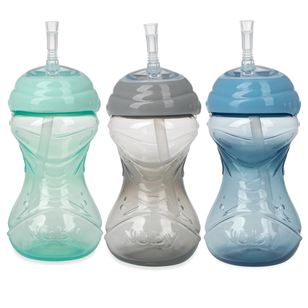 NUBY Baby Cup with Flex Straw No Spill 3PC Pink / Blue