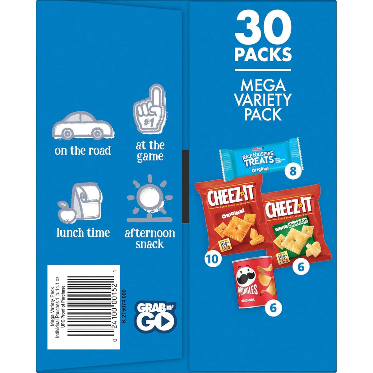 KELLOGG'S Snacks Mega Pack Variety Box 30PK (Rice Krispies Contain Gelatin)