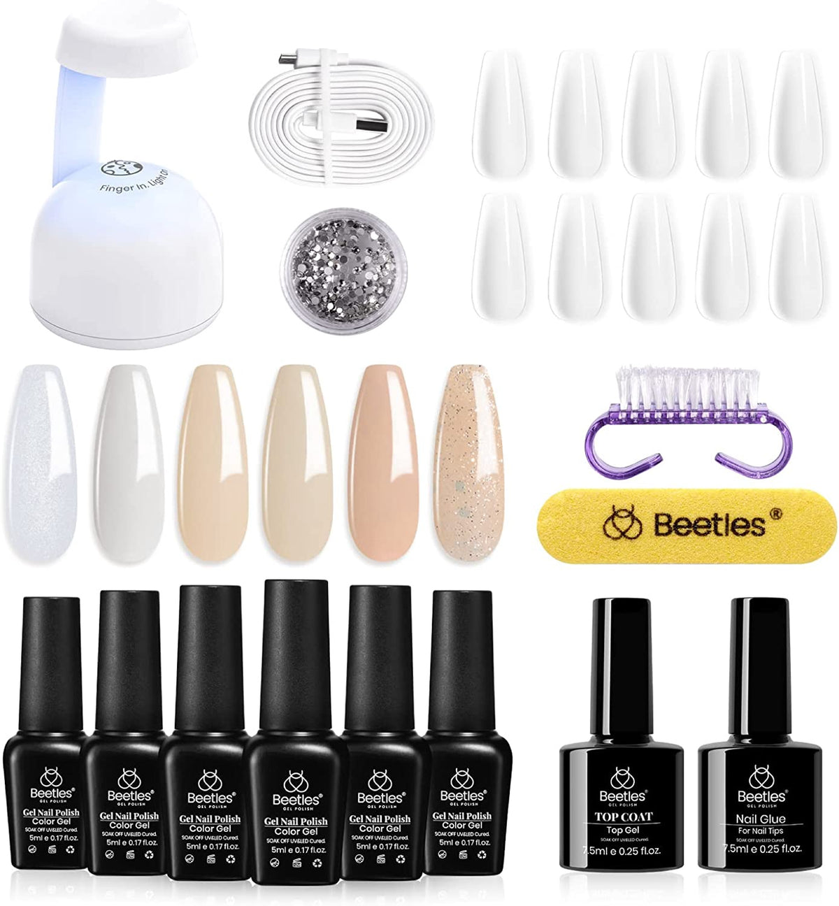 BEETLES Nail Extension & Polish Set W/LAMP