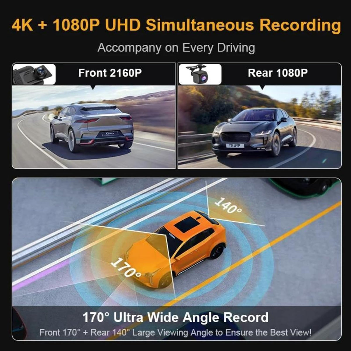 Car Dvr Dashcam Rear View Full Size Starlight Night Vision
