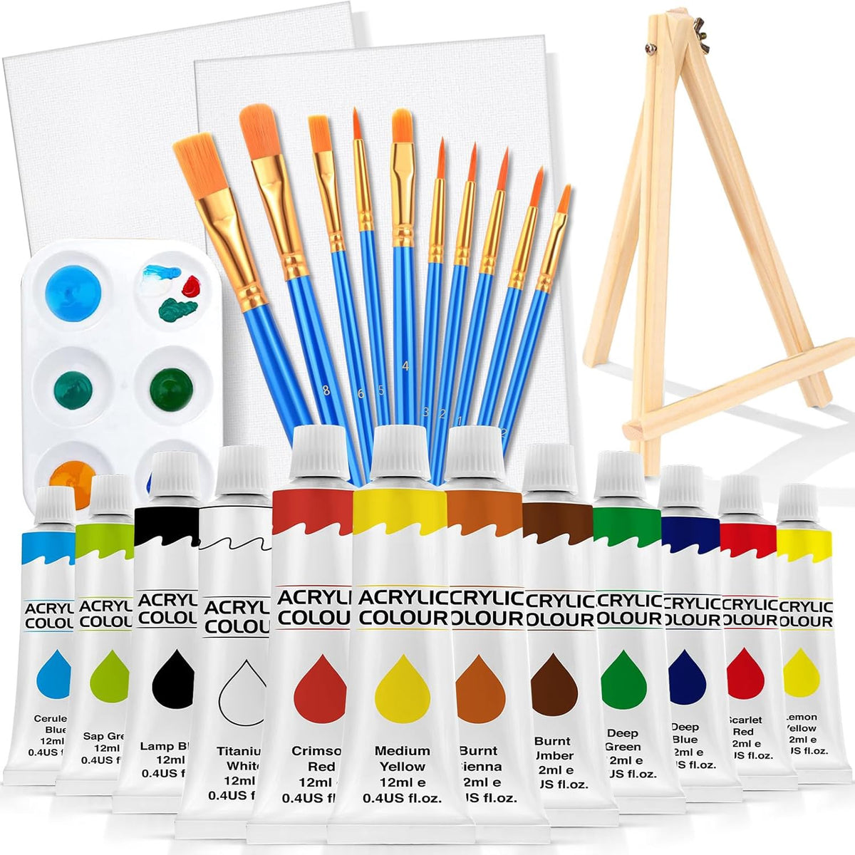 Artist Acryllic Paint Set 26PCS W/EASEL