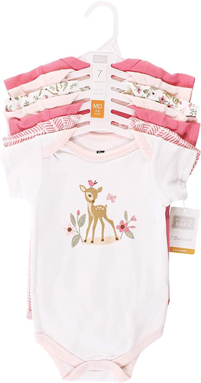 HUDSON BABY Baby Bodysuit Set Hudson 7PCS Pink