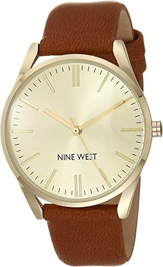 NINE WEST Watch Women Strap Brown 1994CHHY