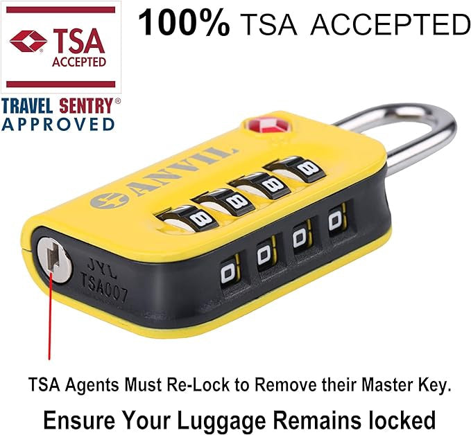 Travel Lock Anvil Tsa Luggage 2PACK Yellow