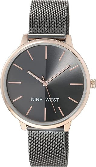NINE WEST Watch Women Mesh Bracelet Gunmetal 1981RTGY