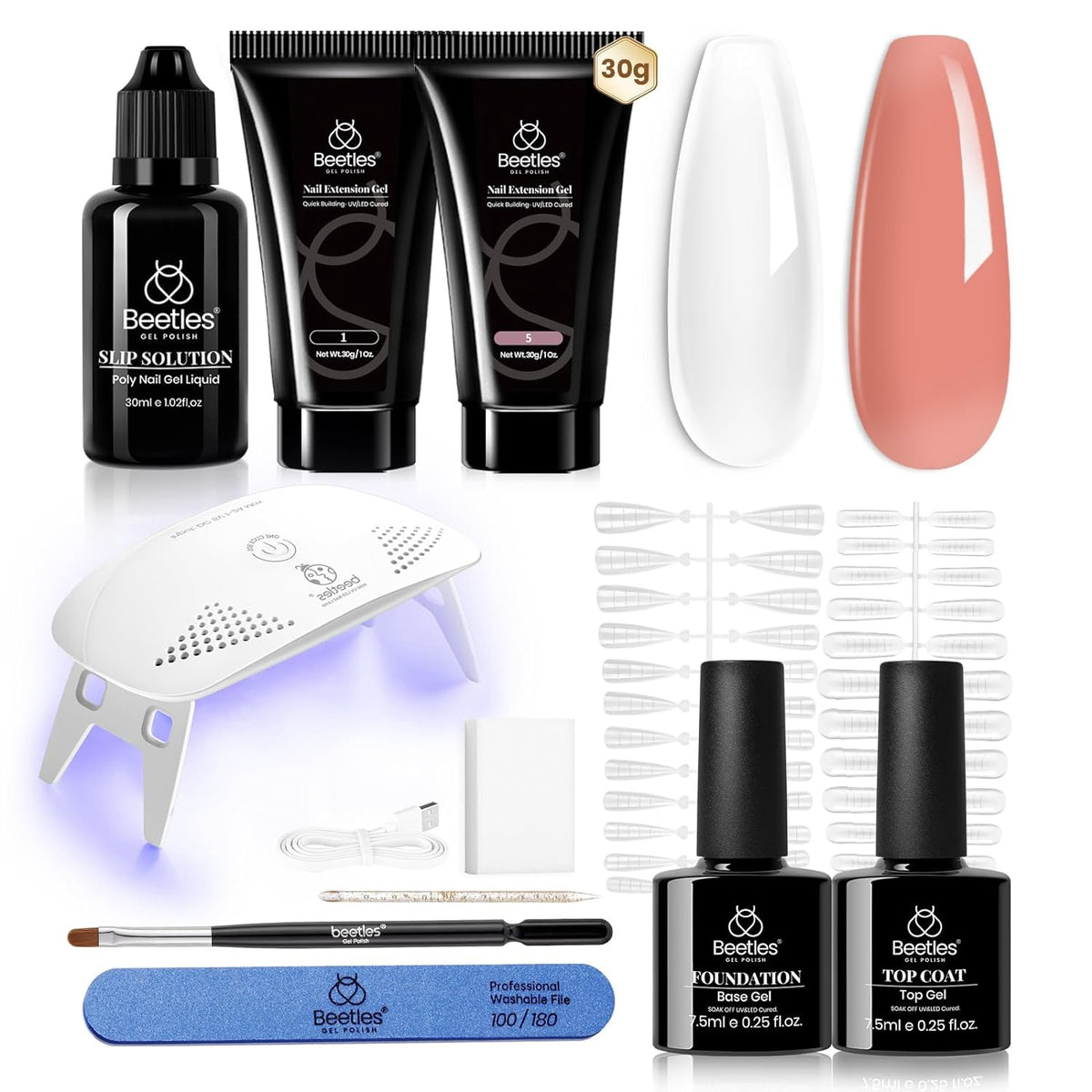 BEETLES Nail Extension Kit W/MINI Lamp 2 Colors