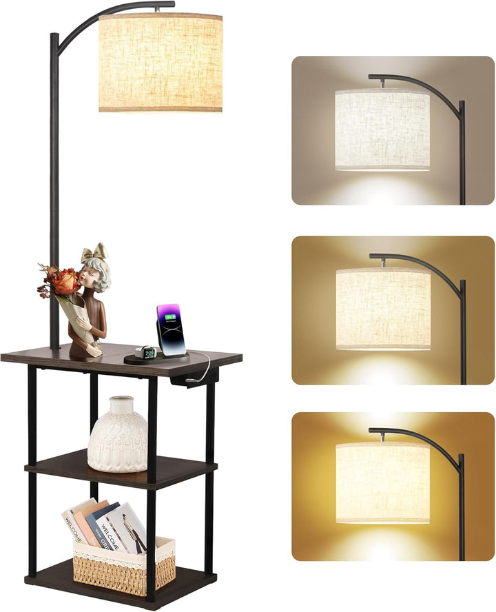 Floor Lamp Night Stand End Table USB Modern