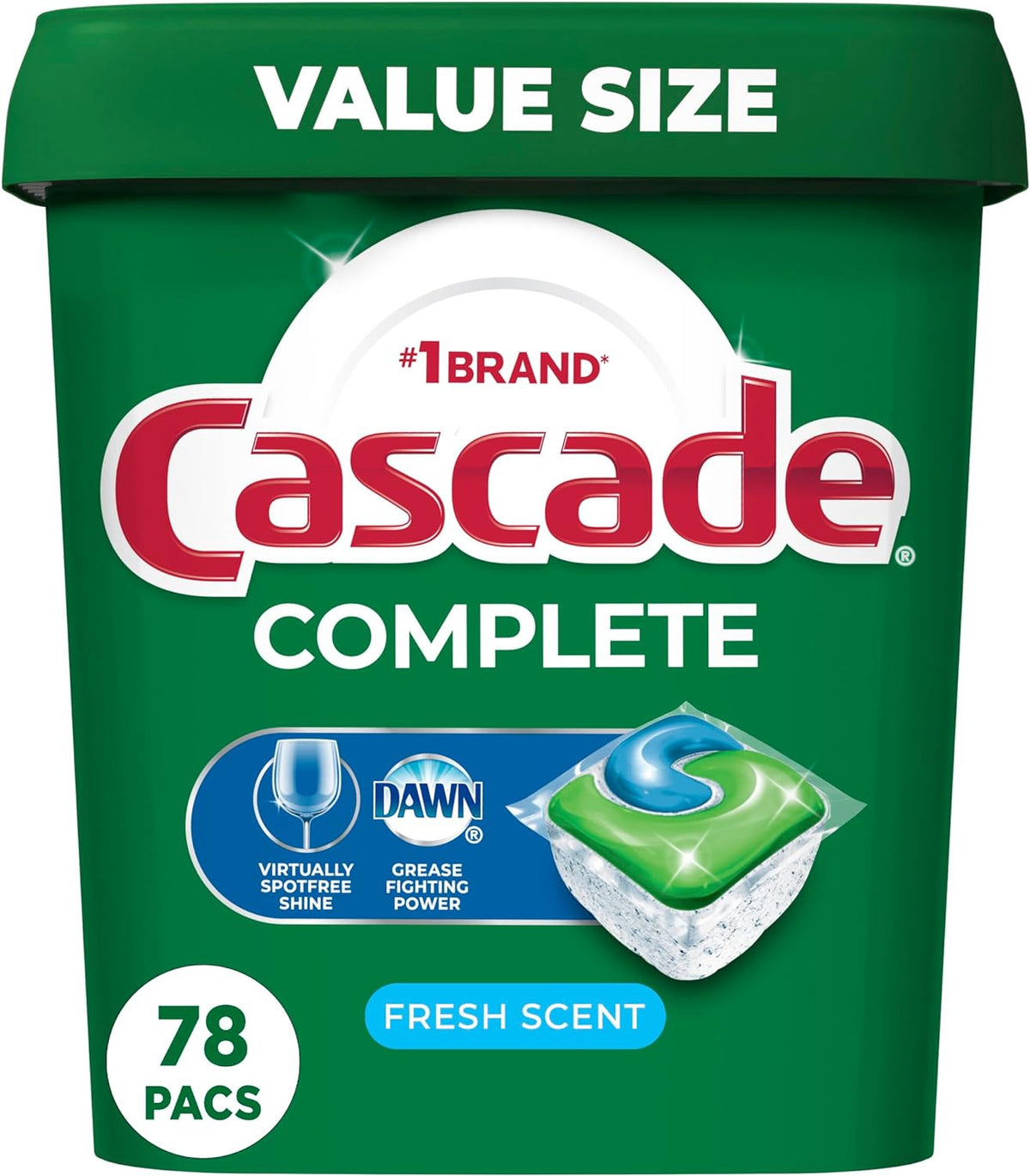 CASCADE Dishwasher Detergent Complete 78 Pacs