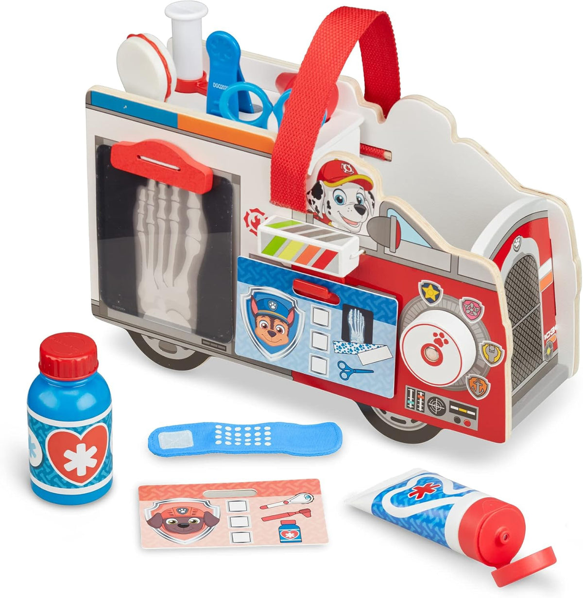 MELISSA & DOUG Toy Paw Patrol Marshall's Wooden Rescue Caddy