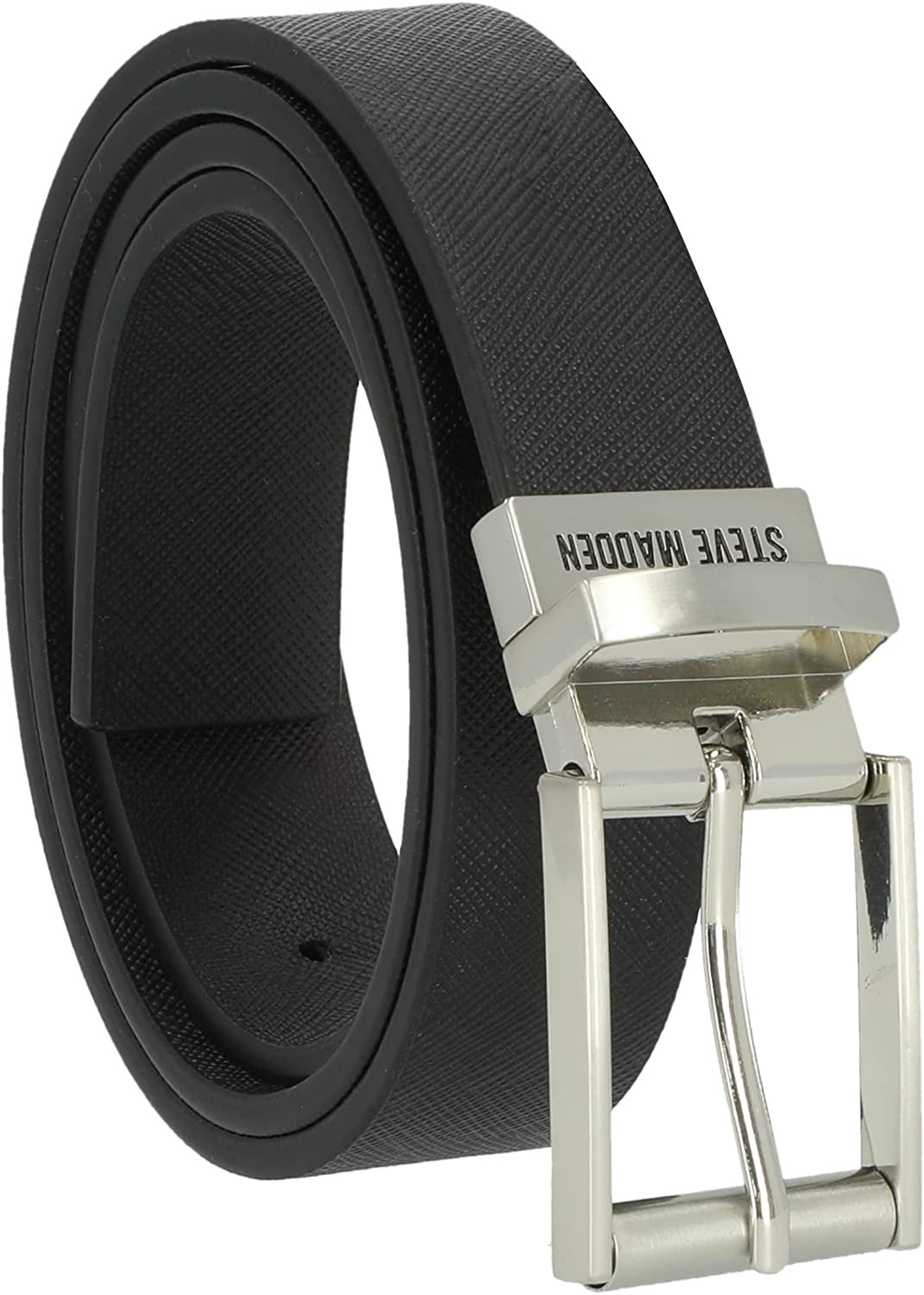 STEVE MADDEN Men Belt Reversible Textured Black / Brown