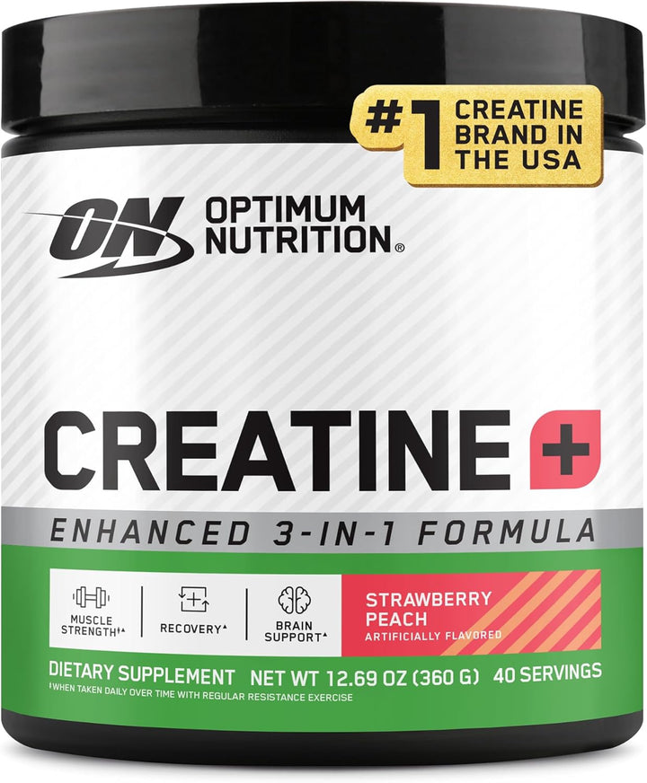 OPTIMUM NUTRITION Supplement Creatine Monohydrate Powder Strawberry Peach 12.6OZ
