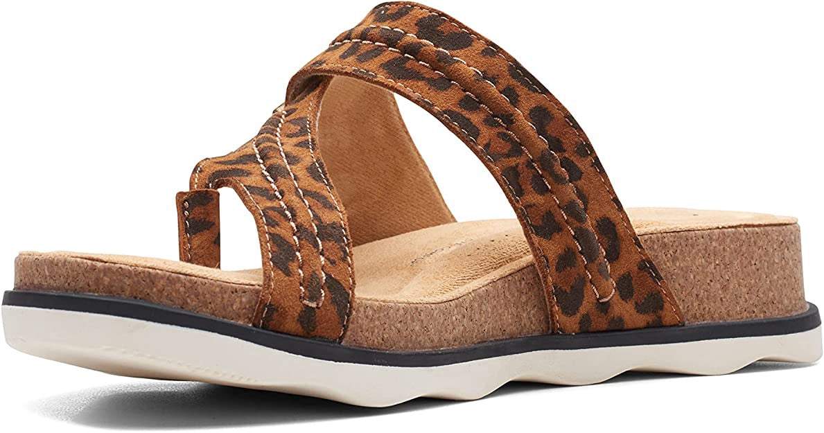 CLARKS Footwear Women Brynn Madi Leopard Flat Sandal
