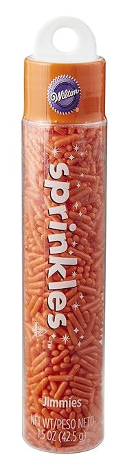 WILTON Baking Sprinkles Jimmies Orange 1.5OZ 42.5G 710-0-0160