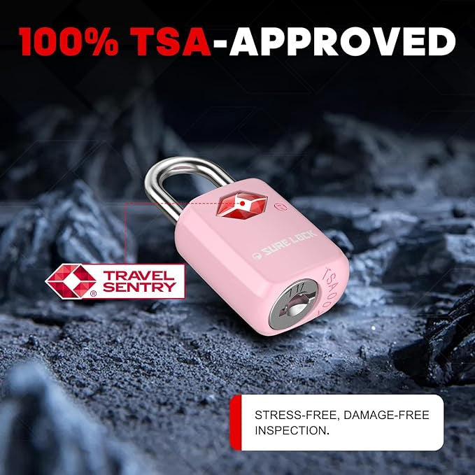SURE LOCK Travel Lock Tsa 4PACK Mini Multi Color