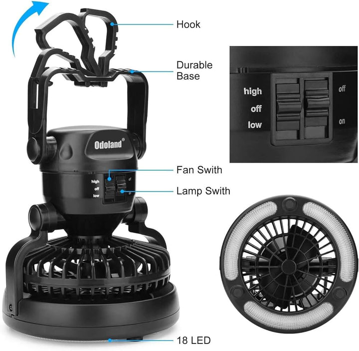 Torch Light LED 2IN1 Camping Fan Odoland