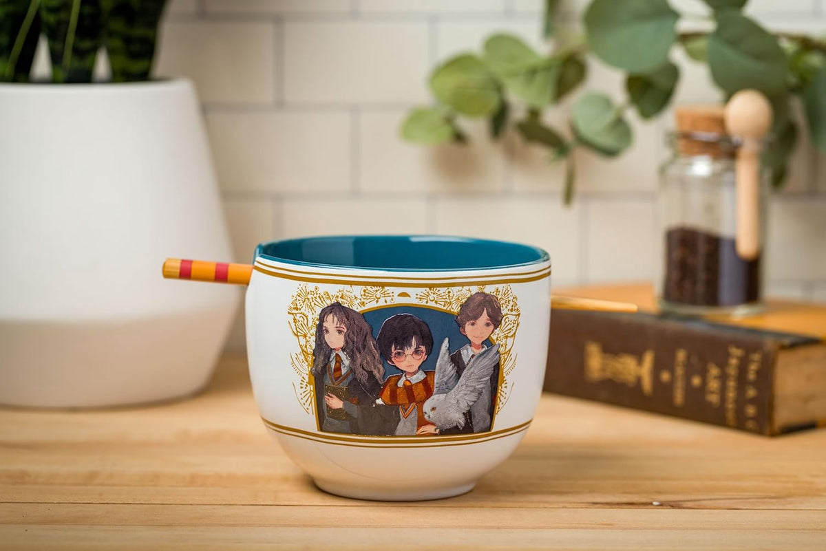 SILVER BUFFALO Ramen Bowl Harry Potter Anime W/CHOPSTICK 20OZ