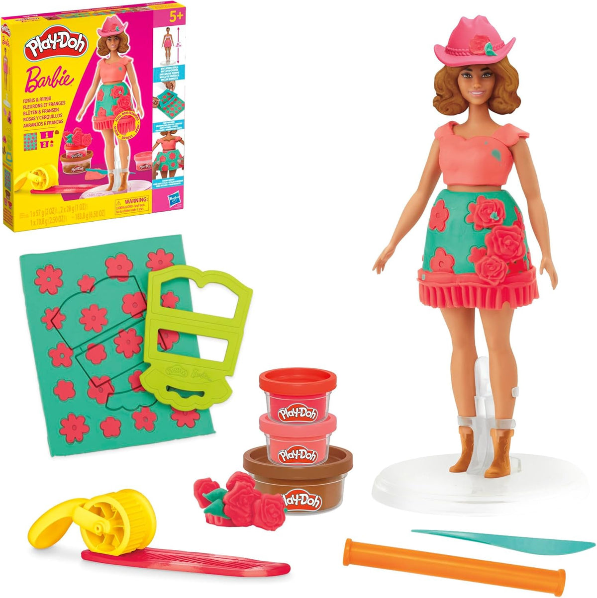 PLAY-DOH Toy Barbie Florals and Fringe Set