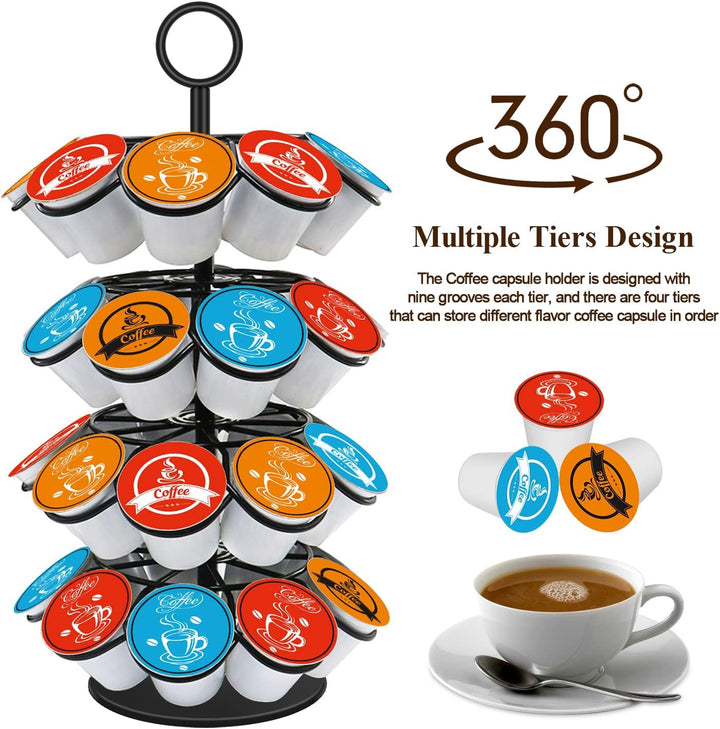 Coffee Pods Carousel Storage Rack 36 .