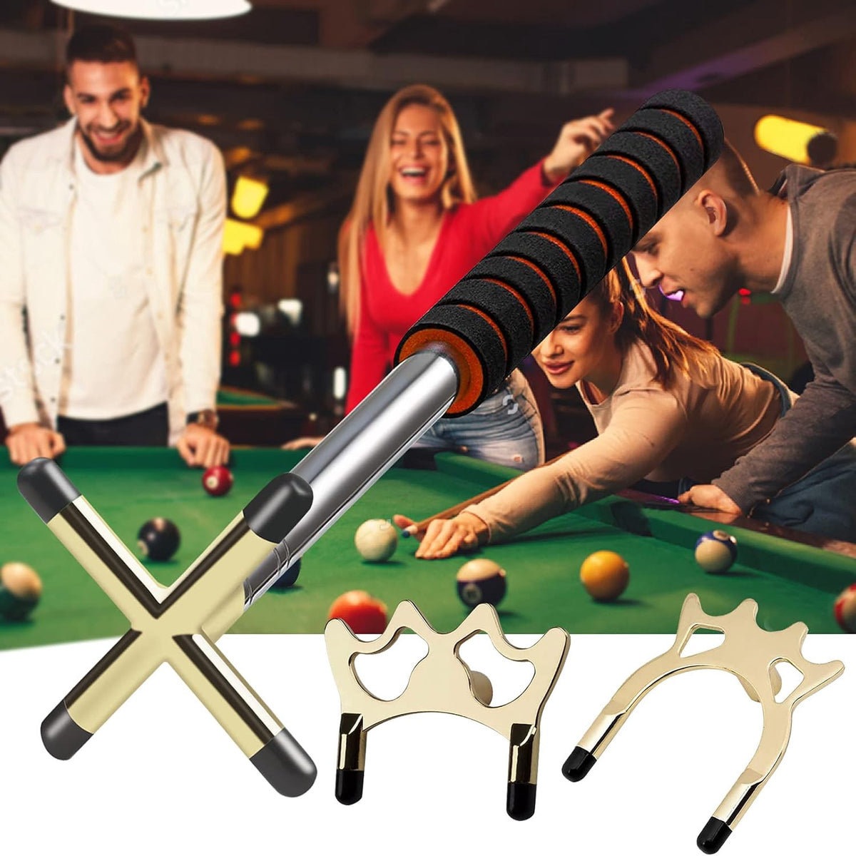 Pool Cue Stick Bridge Tripple Brass Head Retractable