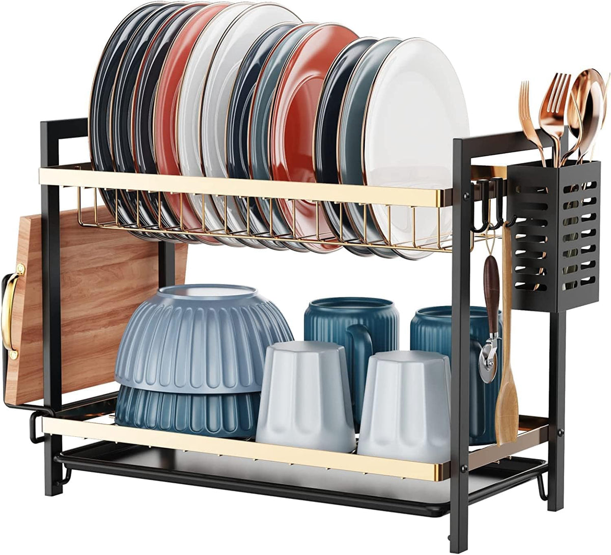 Dish Rack Metal Black and Gold MZY-222