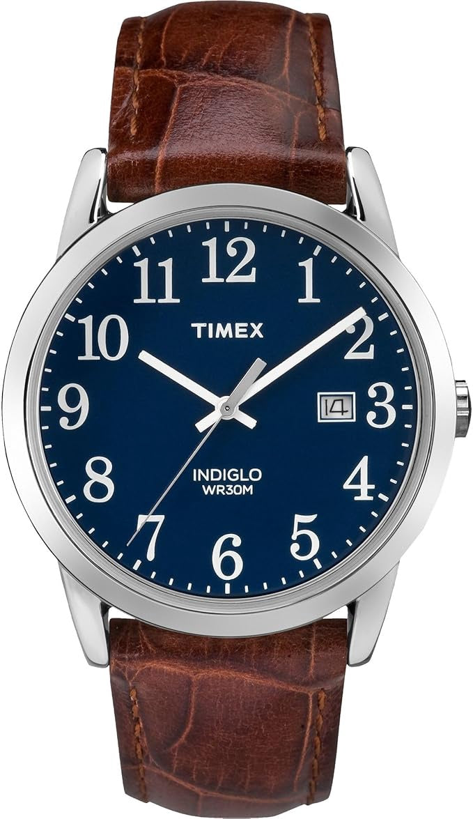 TIMEX Watch Leather Strap Easy Reader