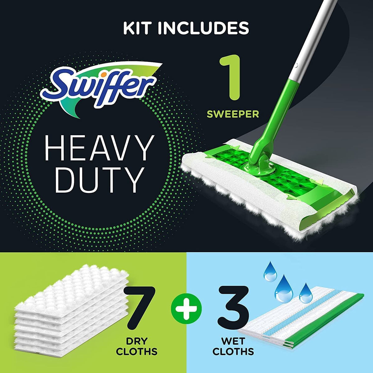 Swiffer Sweeper Dry + Wet Multi Sweeping Kit (11PCS)