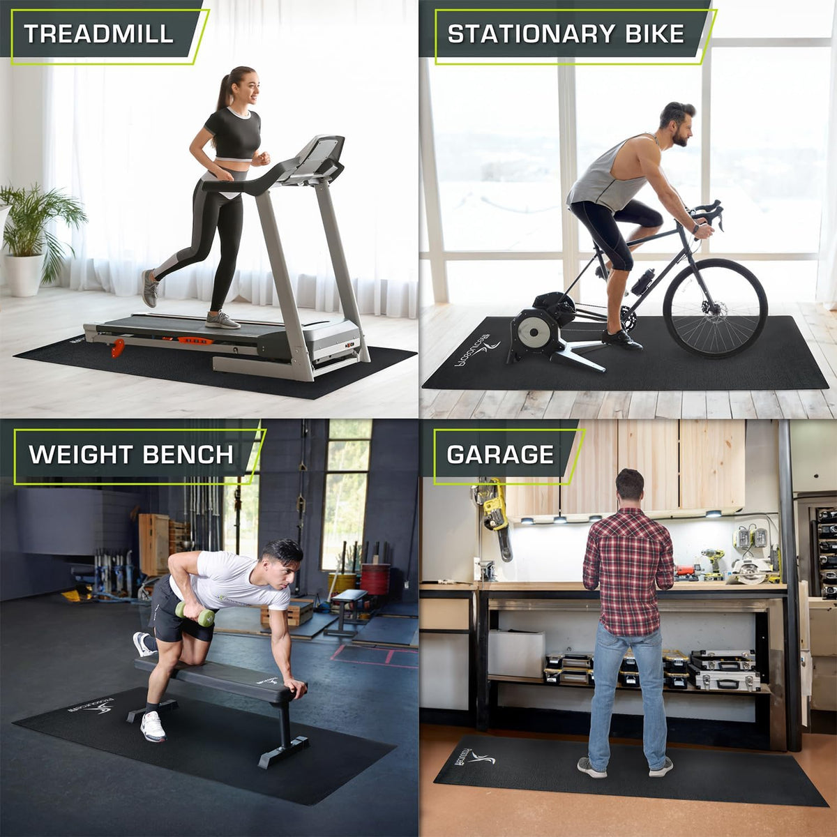 PROSOURCEFIT Gym Mat Under Bike / Treadmill