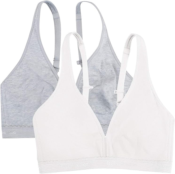 FRUIT OF THE LOOM Women Bralette 2 Pack Grey White / 34C