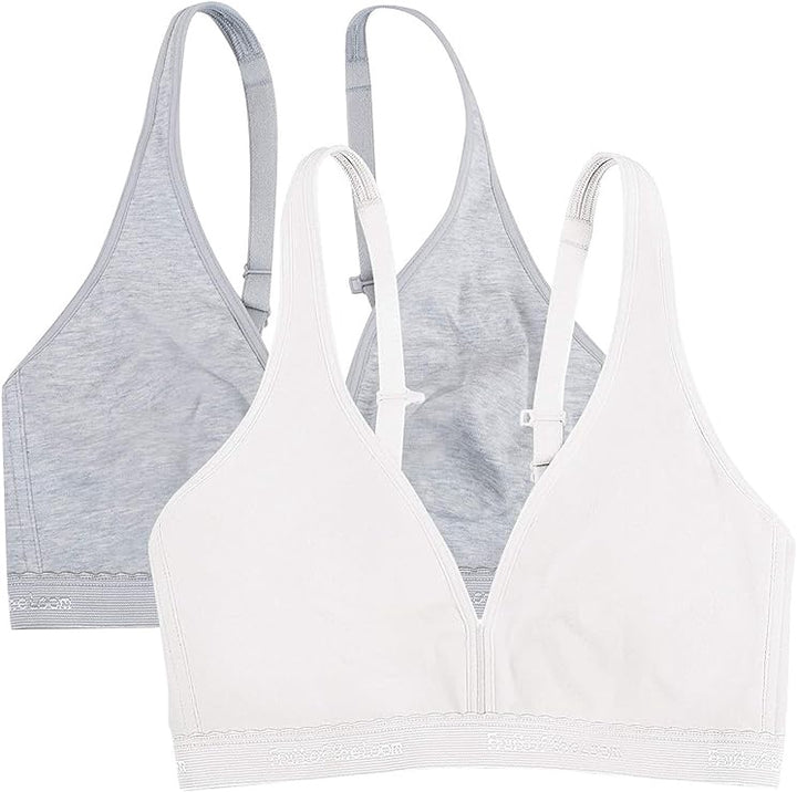 FRUIT OF THE LOOM Women Bralette 2 Pack Grey White / 34C