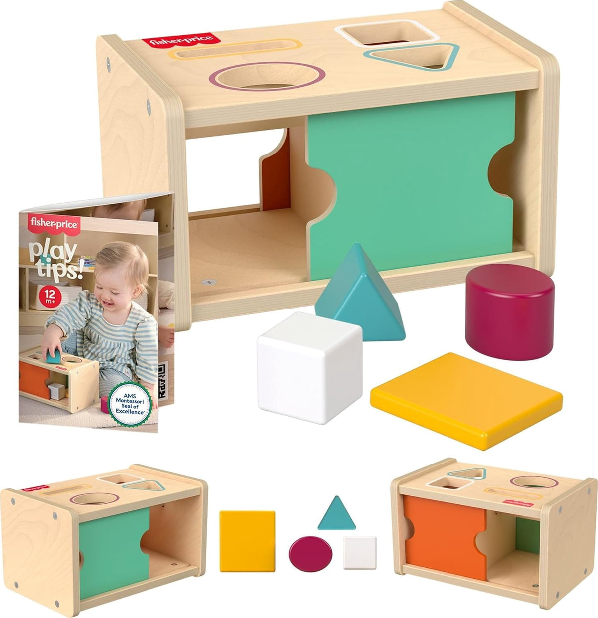 FISHER-PRICE Toy Wood Montessori Object Permanence Box