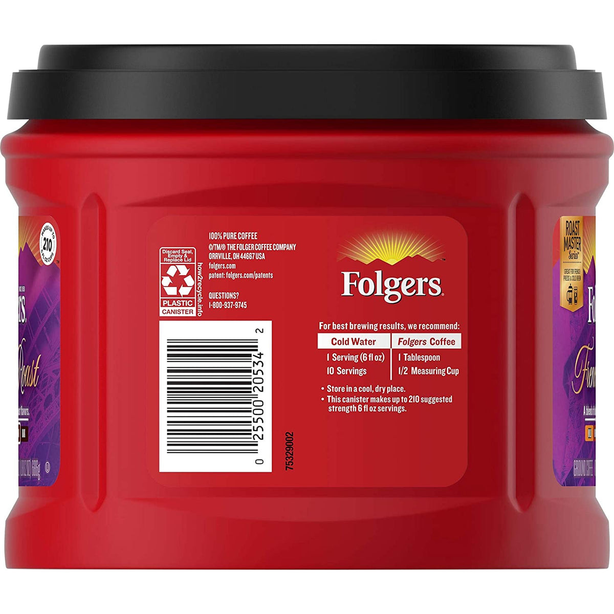 FOLGERS Coffee French Roast Medium Dark Ground 1LB 8.2OZ 686G