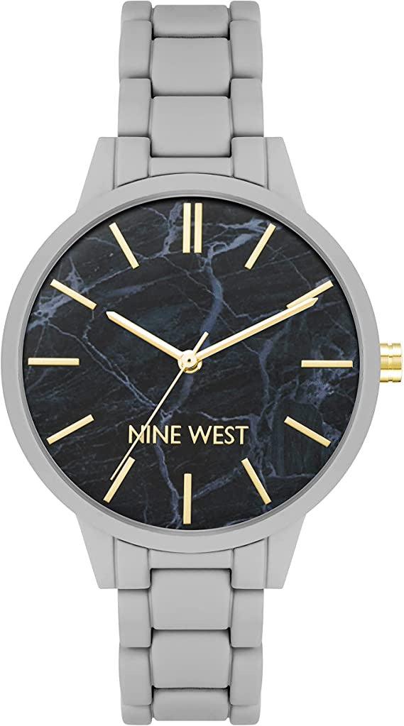 NINE WEST Watch Women Rubberized Bracelet Grey 2726MAGY
