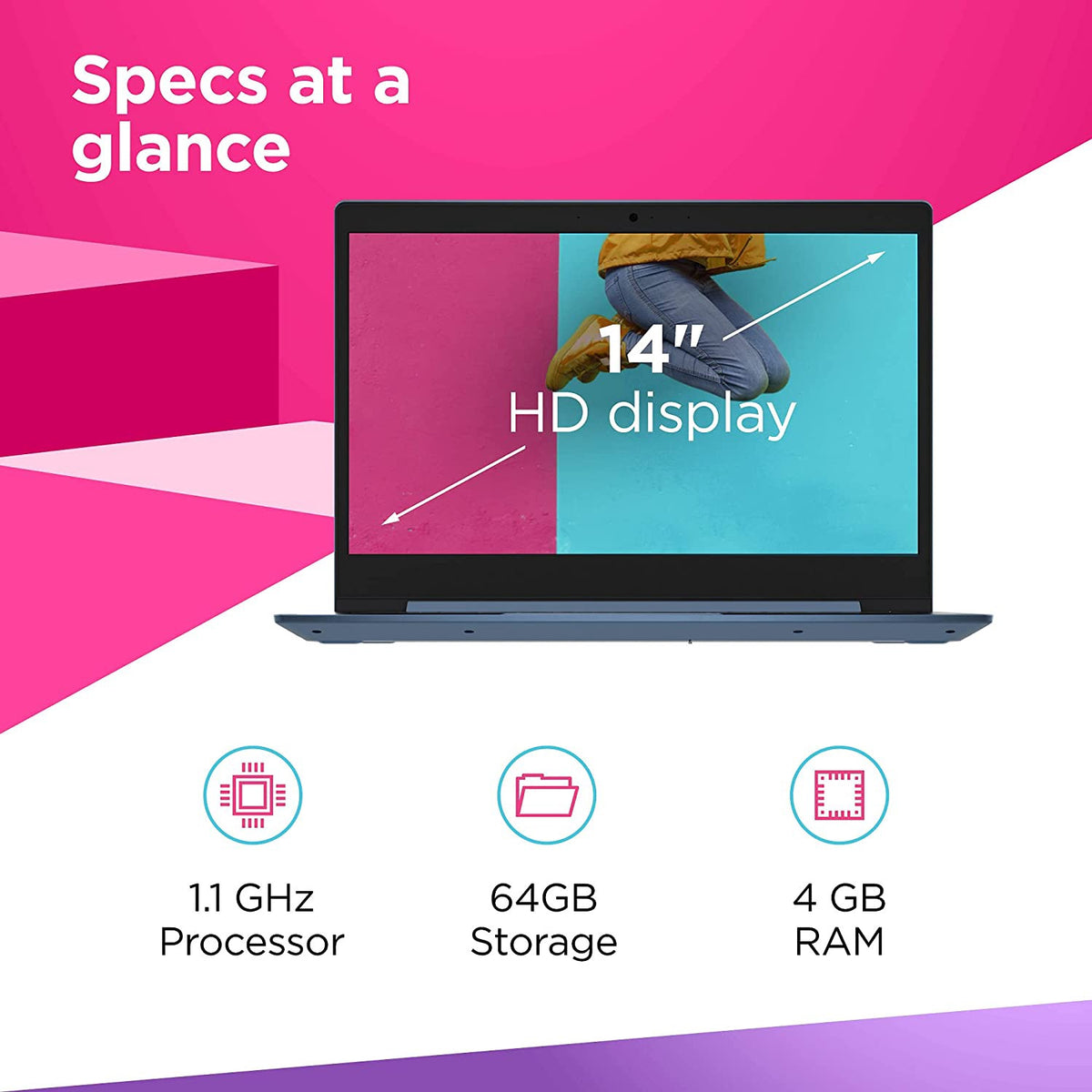 LENOVO Laptop Ideapad 1 14IGL05 81VU Ice Blue N4020 Windows 11