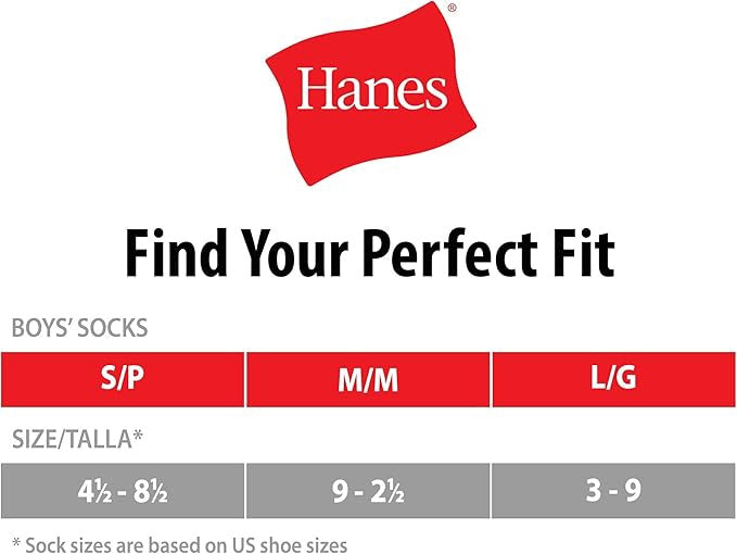 HANES Kids Socks 12PACK White Crew / Ankle