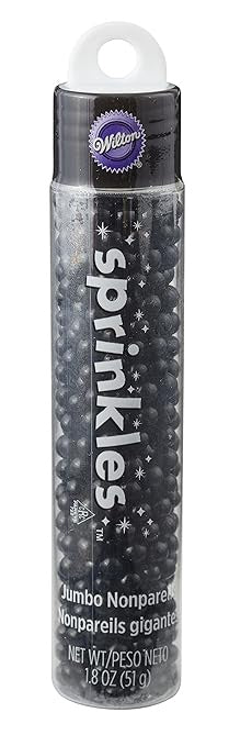 WILTON Baking Sprinkles Nonpareils Jumbo Black 1.8OZ 51G 710-9970