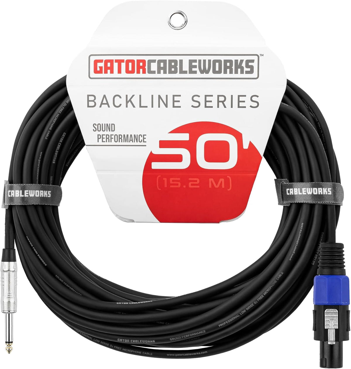 GATOR CABLE WORKS Lead 1 1/4" Male Mono to 1 Speakon Male 50FT GCWB-SPK-50-1TL Gator