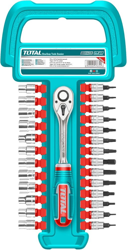 TOTAL Socket Set 27PCS THT141271 1/4"