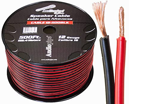 AUDIO PIPE Speaker Wire 12G Cable 12-500 Blk Black and Red Sold Per Yard
