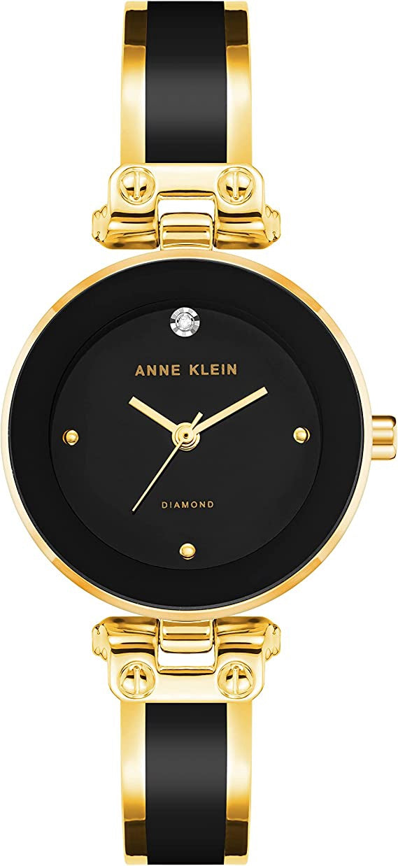 ANNE KLEIN Watch Women Genuine Diamond Dial Bangle 1980BKGB