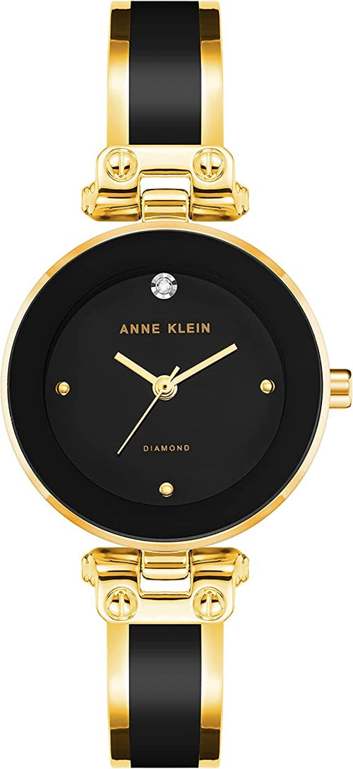 ANNE KLEIN Watch Women Genuine Diamond Dial Bangle 1980BKGB