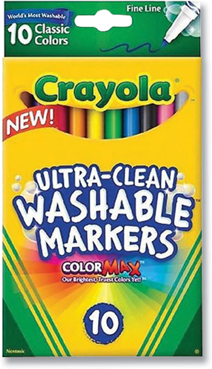 CRAYOLA Markers Washable ULTRA-CLEAN Fine 10PC